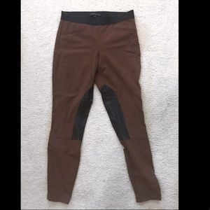Theory brown/black legging with leather, size 4